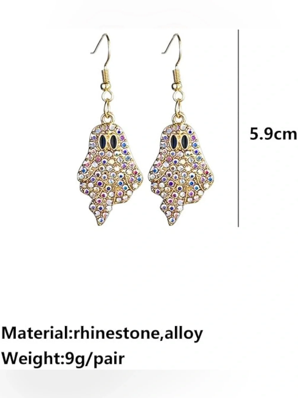 Gold-Tone Multicolor Crystal Ghost Dangle Earrings - Women Jewelry